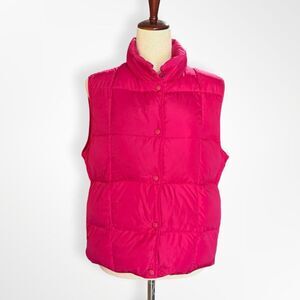L.L. Bean, Goose Down Insulated Quilted Pink Puffer Vest, M